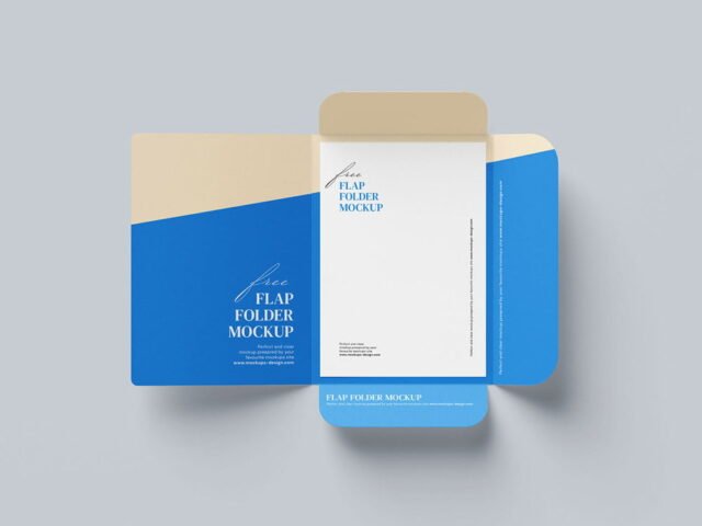 3 Flap Folder Mockup