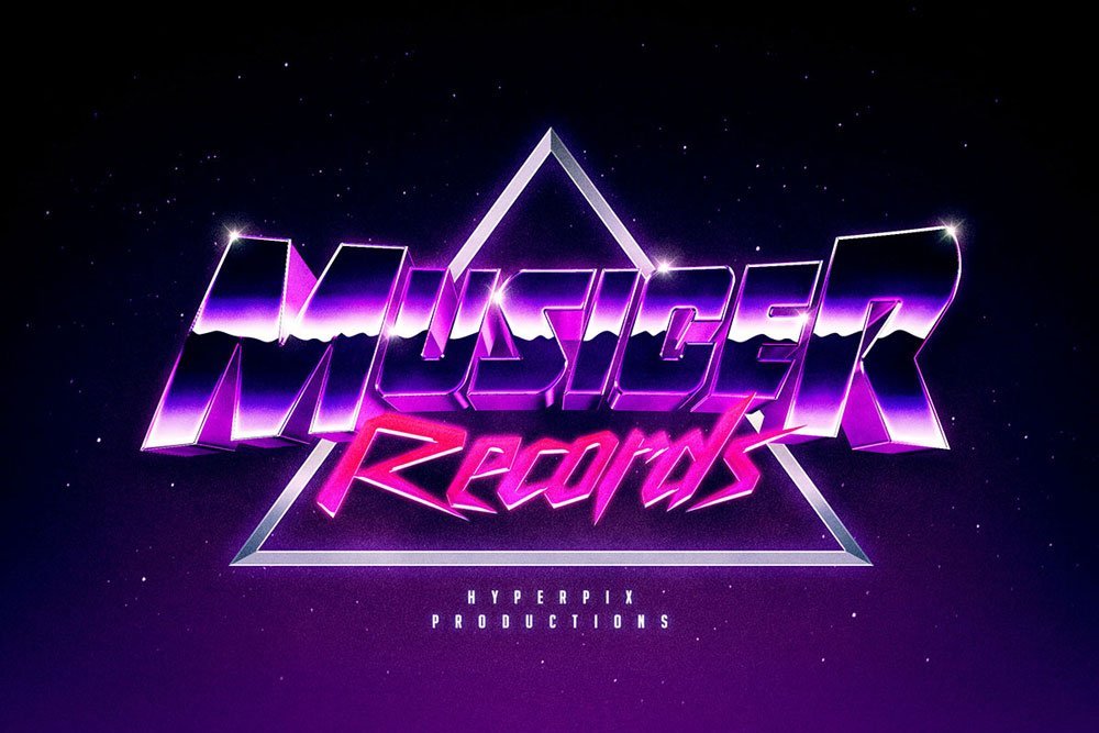 80s Logo & Text Effect PSD