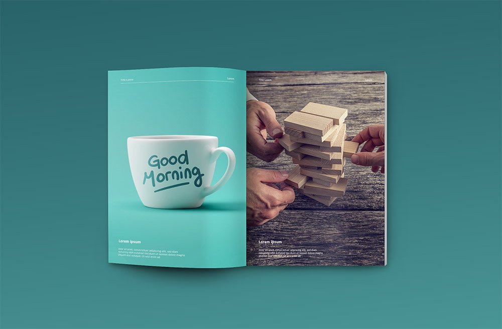 A4 Magazine PSD Mockup