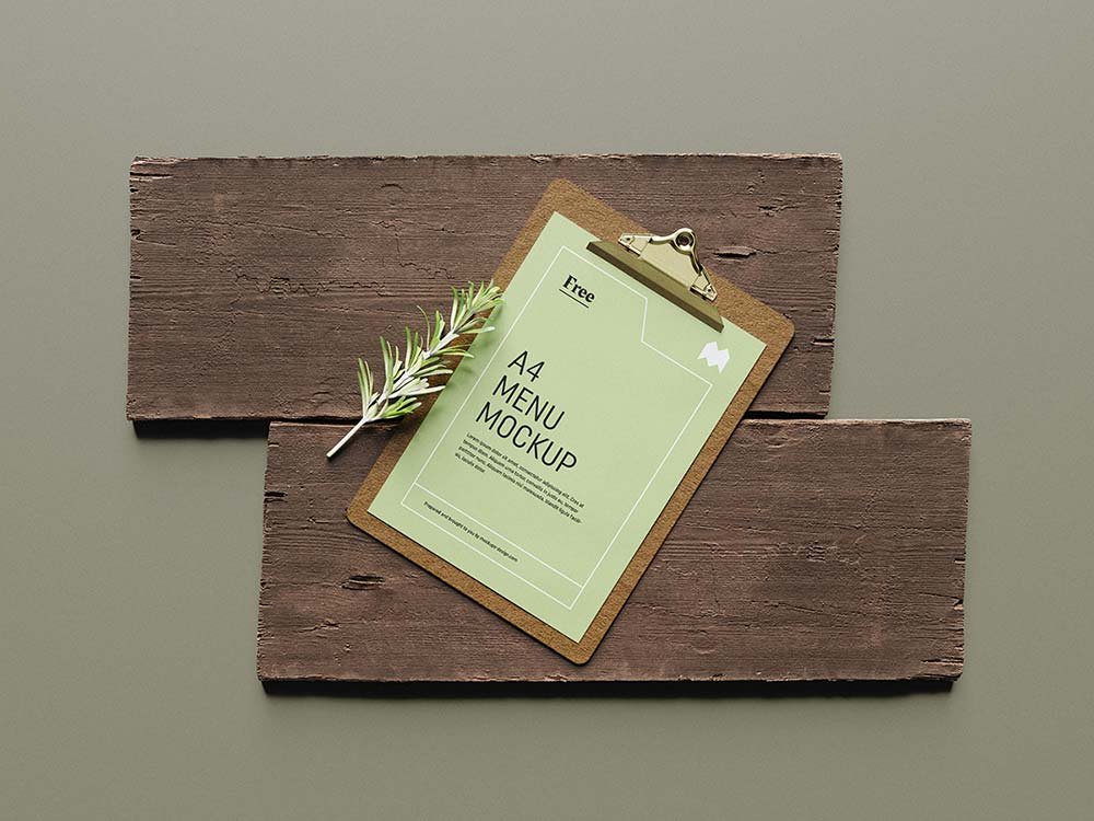 A4 Menu Mockup