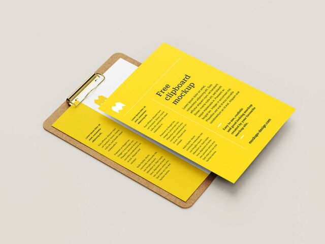 A4 Paper Clipboard Mockup PSD