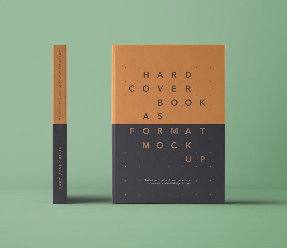 A5 Hardcover Book Mockup