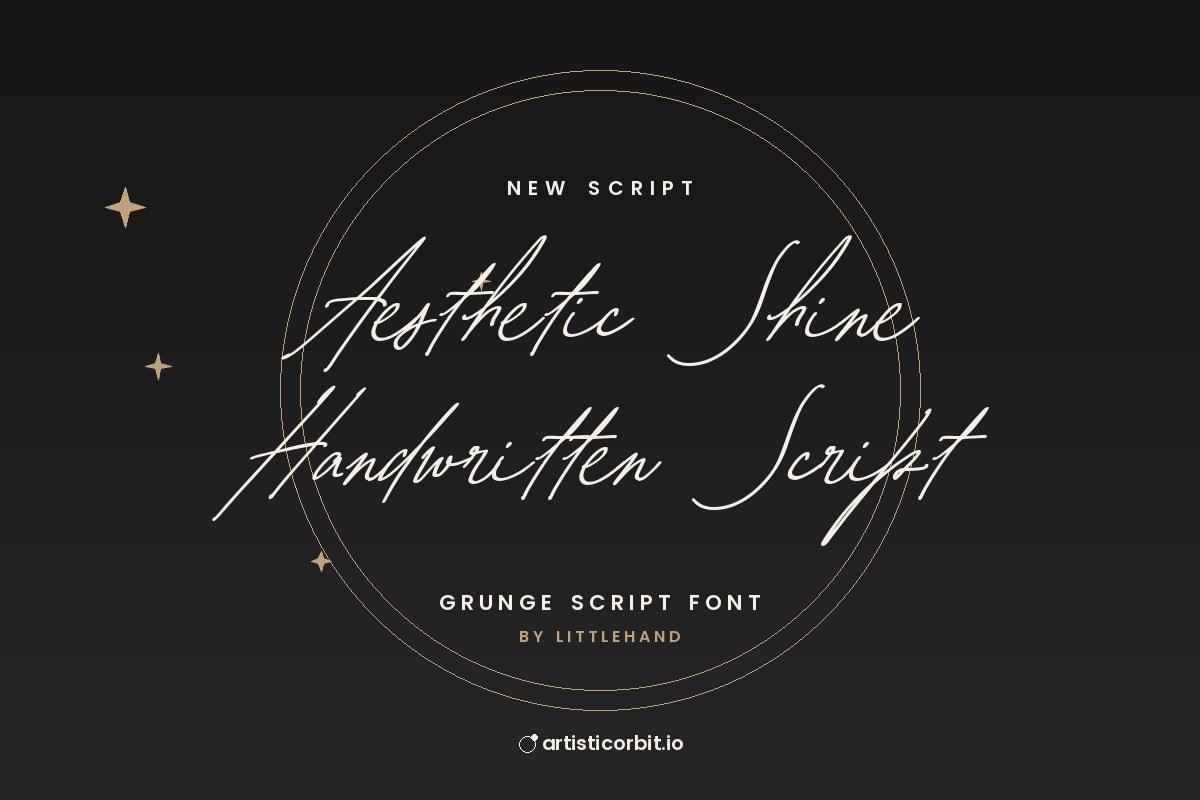 Aesthetic Shine Handwritten Script font preview