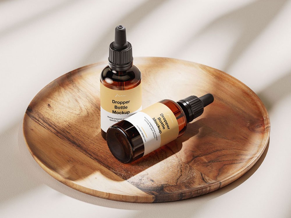 Amber Bottle Mockup