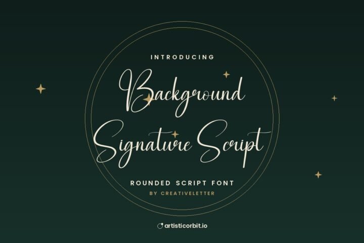 Background Signature Script font preview