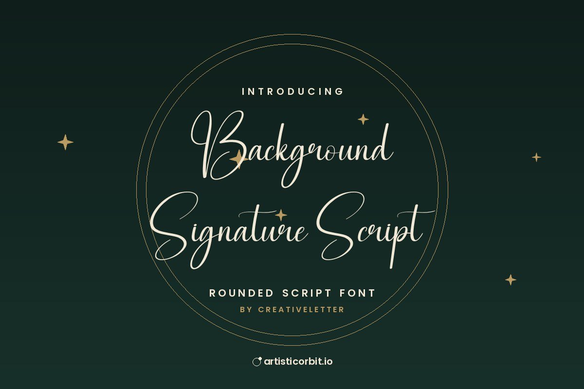 Background Signature Script font preview