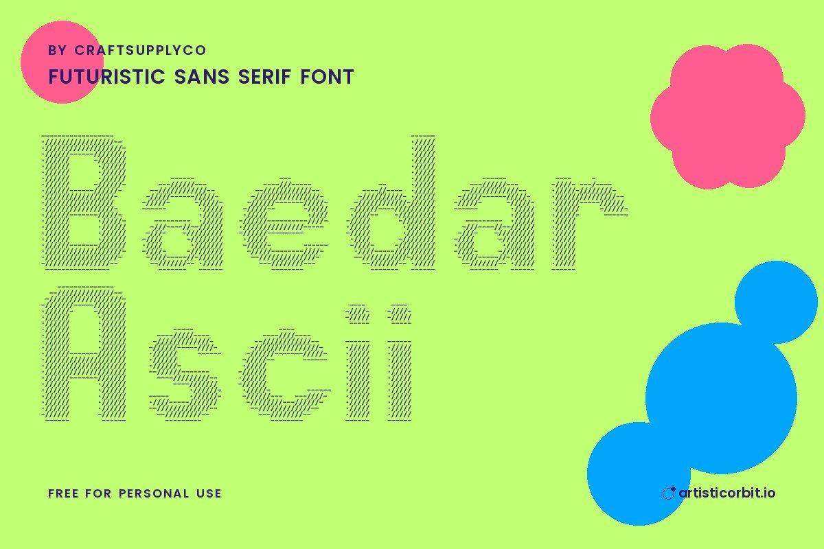 Baedar Ascii font preview