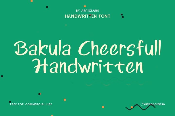Bakula Cheersfull Handwritten font preview