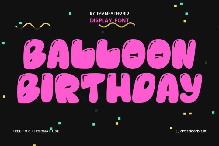 Balloon Birthday font preview