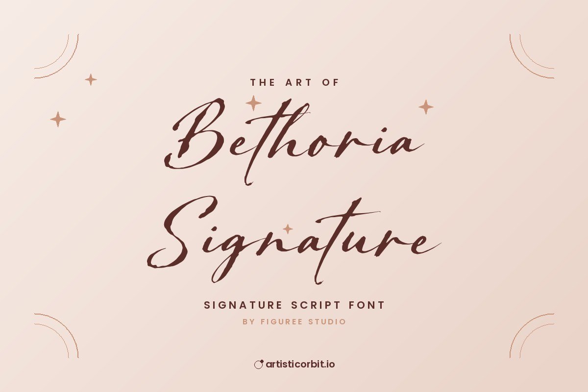 Bethoria Signature font preview