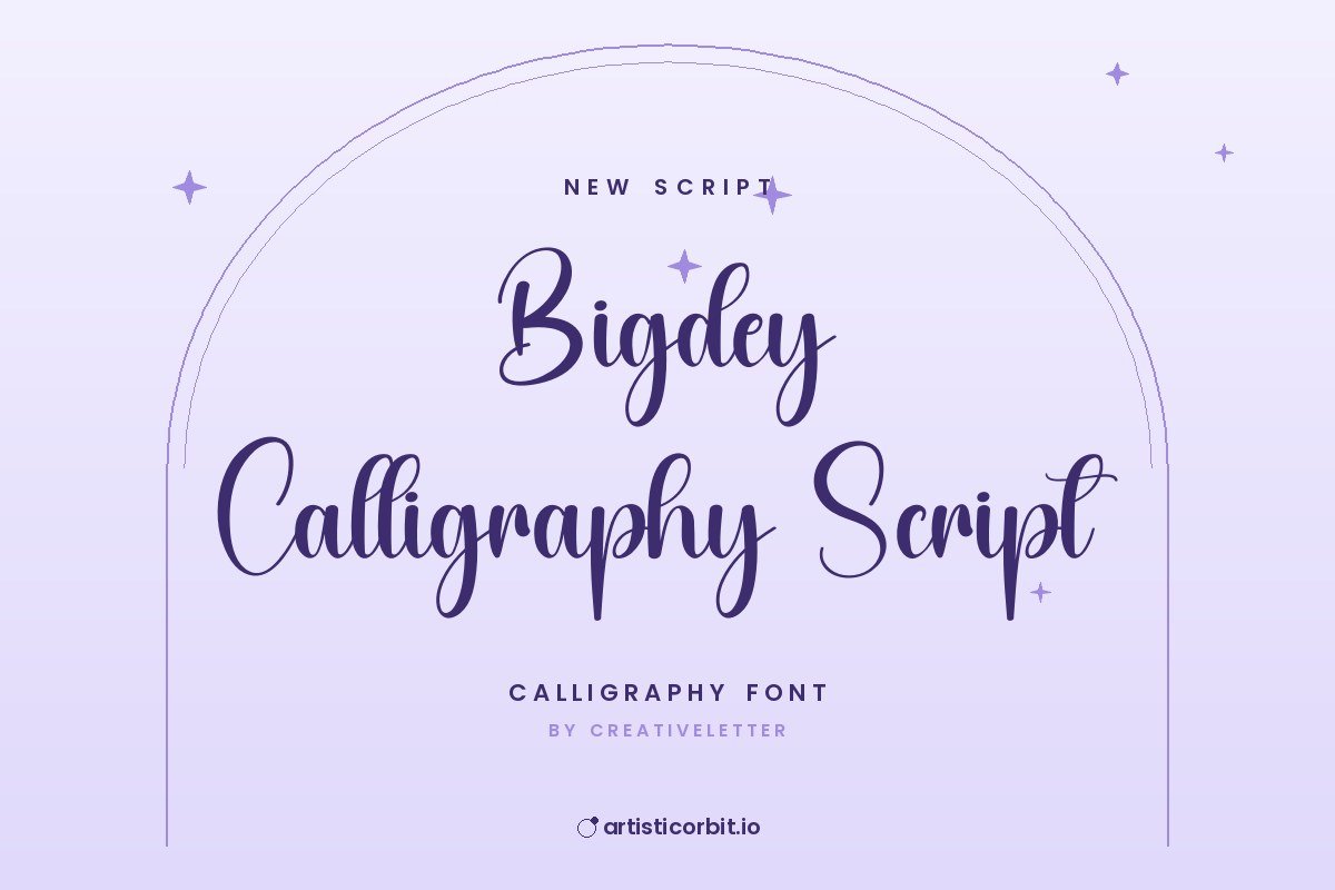 Bigdey Calligraphy Script font preview