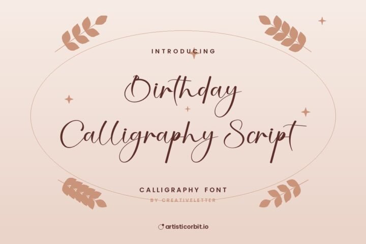 Birthday Calligraphy Script font preview