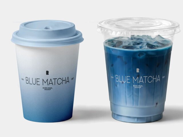 Blue Matcha Cup Mockup