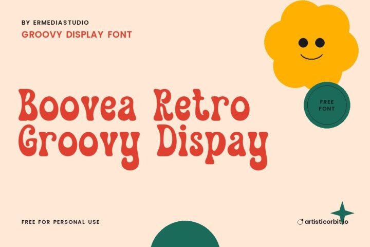Boovela || Retro Groovy Display font preview