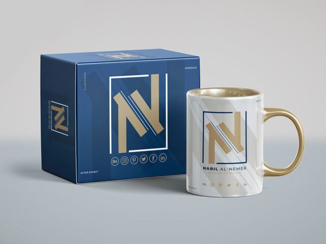 Box with Mug Mockup