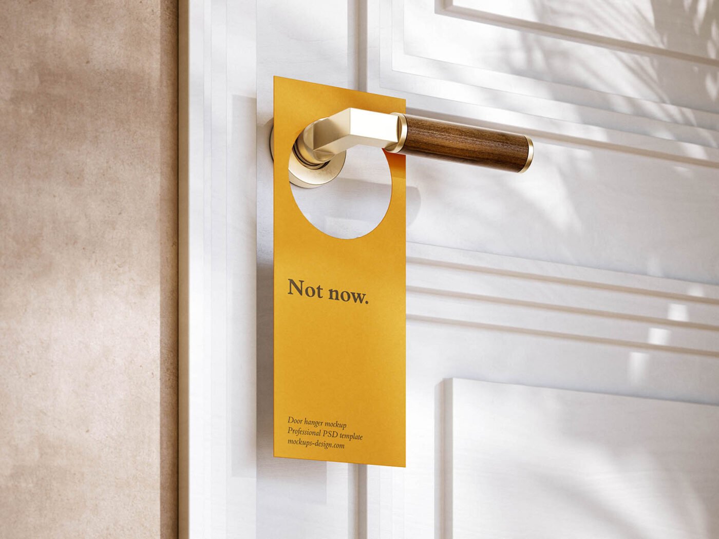 Brass-Handle Door Hanger Mockup