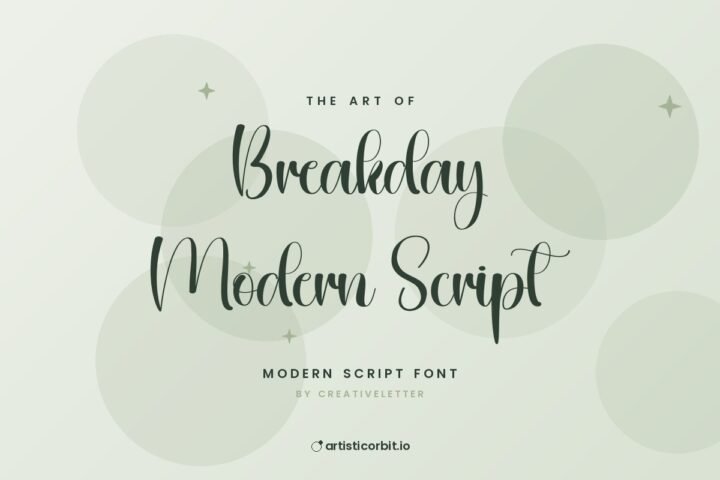 Breakday Modern Script font preview