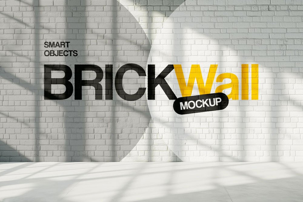 Brick Wall Mockup PSD