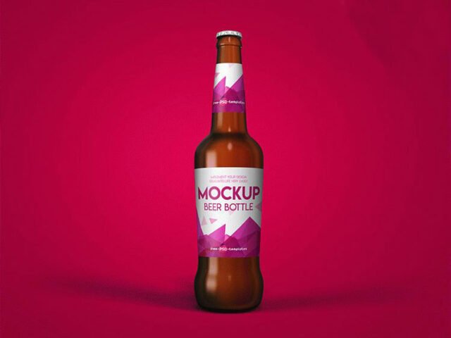 Brown Beer Bottle Mockup