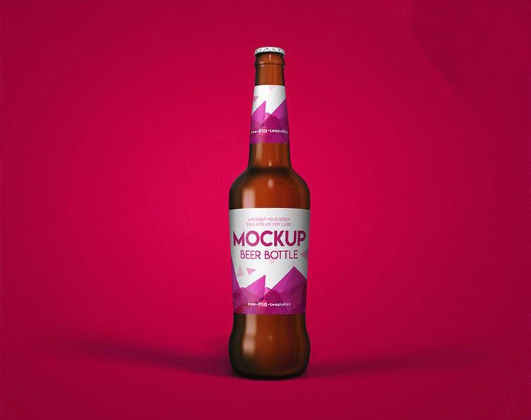 Brown Beer Bottle Mockup
