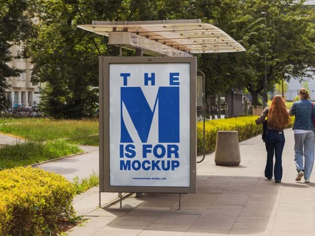 Bus Stop Citylight Mockup
