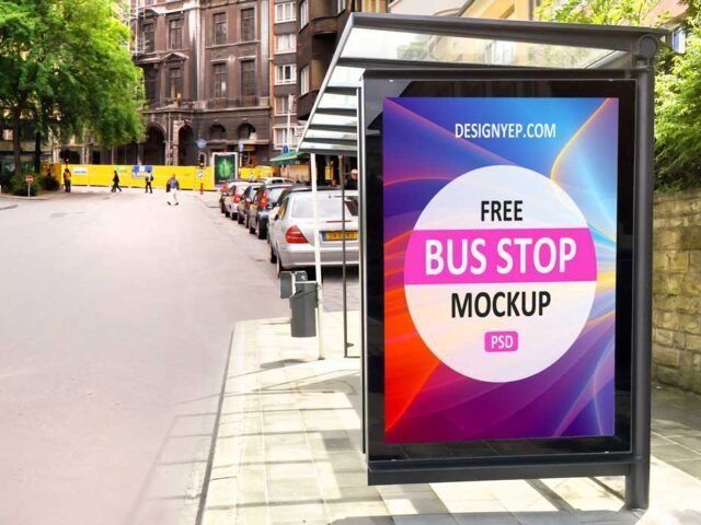Bus Stop Mockup PSD