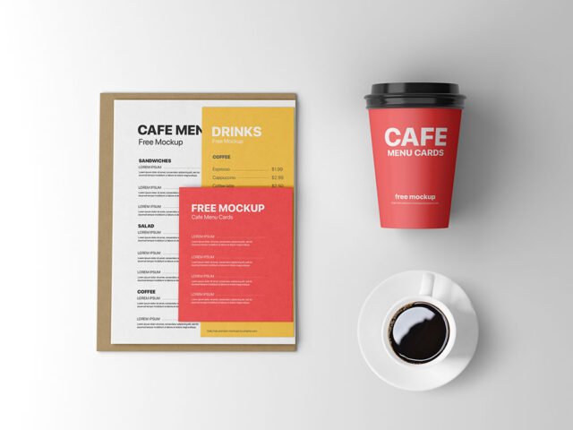 Cafe Menu Card Mockup