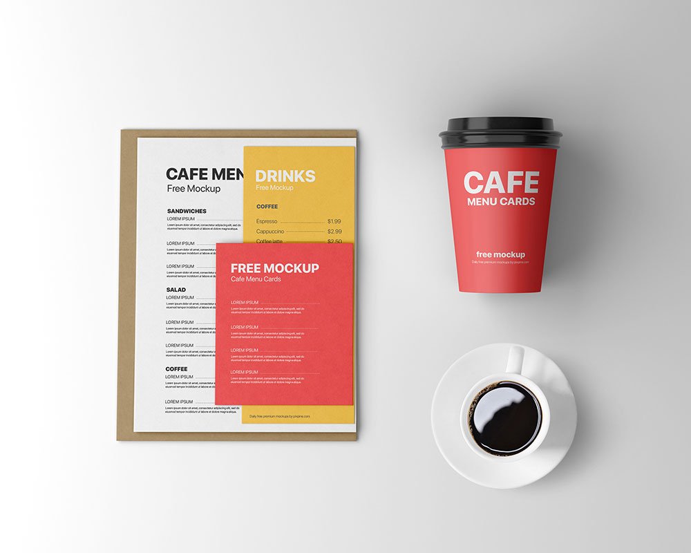 Cafe Menu Card Mockup
