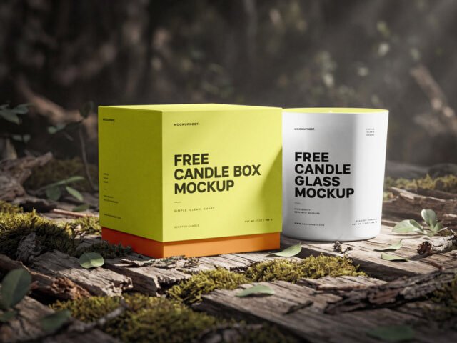 Candle Box Mockup PSD