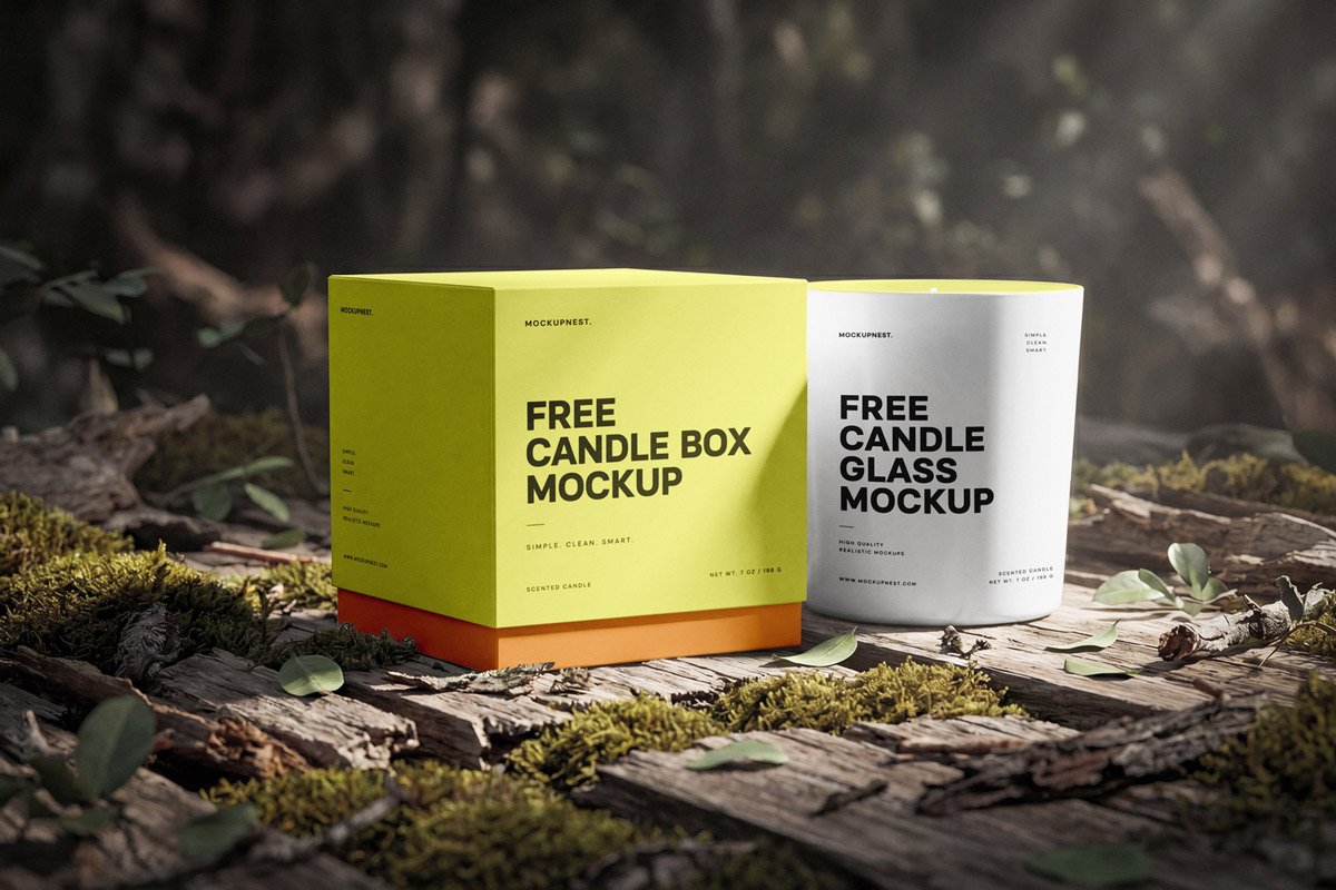 Candle Box Mockup PSD