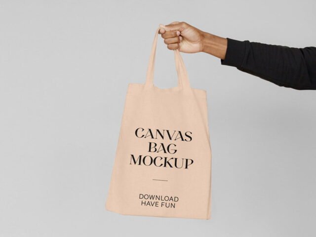 Canvas Bag Hand Mockup