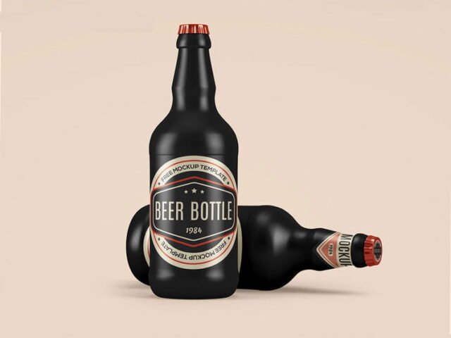 Ceramic Beer Bottle Mockup