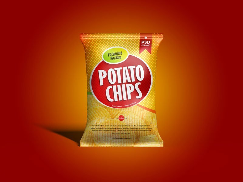 Chips Bag Packaging Mockup