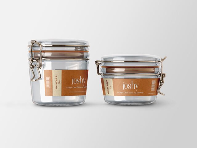 Clear Glass Jar Mockup