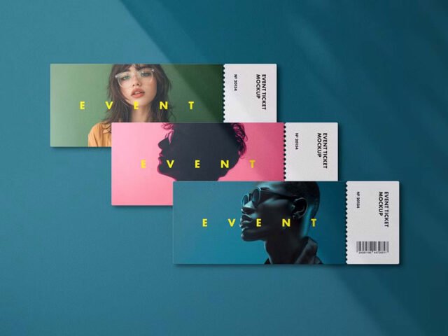 Concert Tickets Mockup PSD