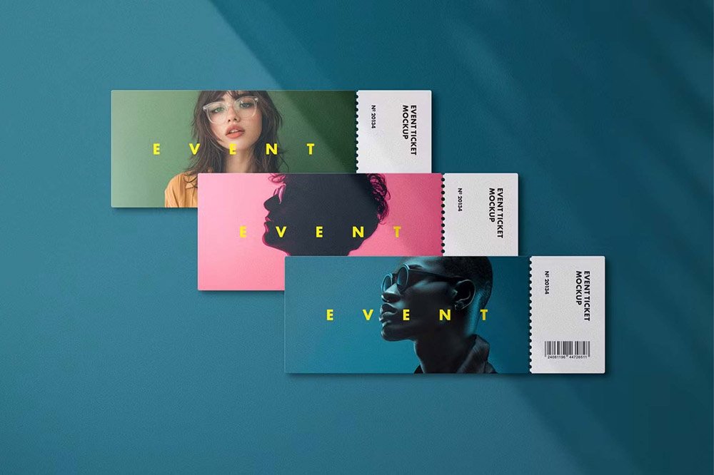 Concert Tickets Mockup PSD