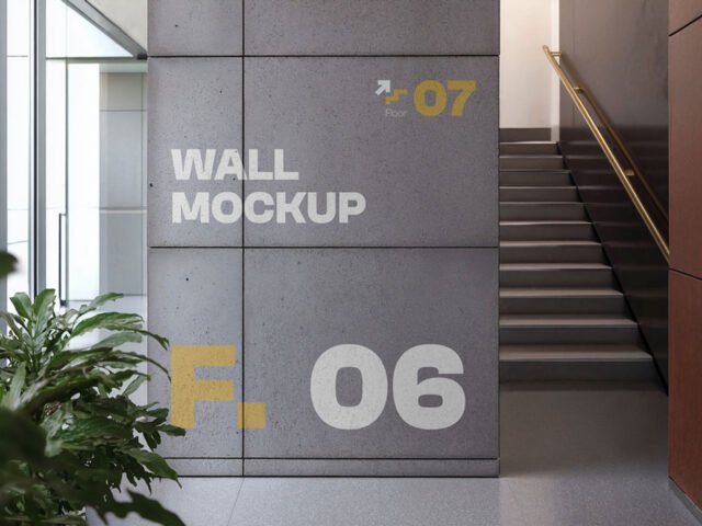 Concrete Office Wall Mockup