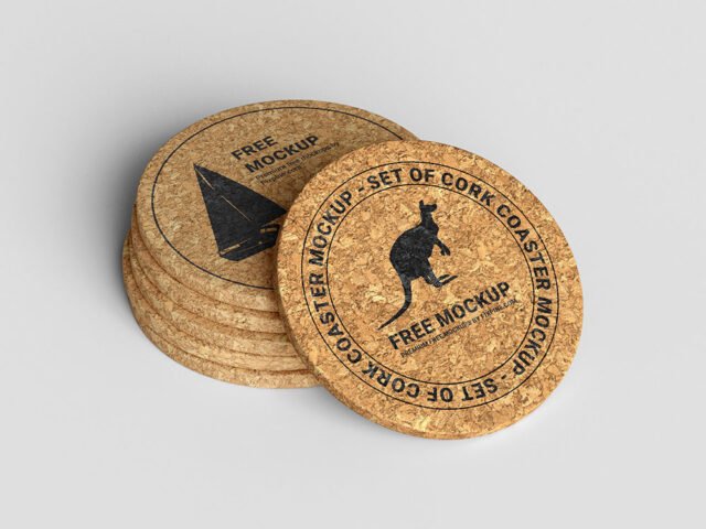 Cork Coaster Mockup