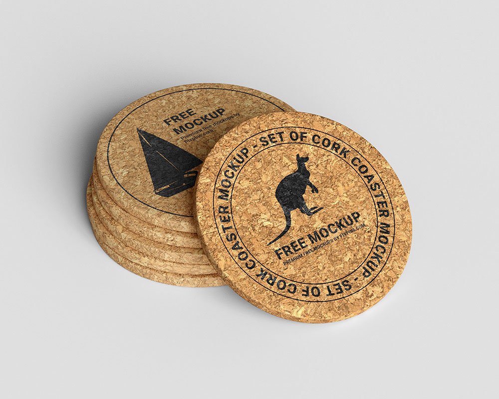 Cork Coaster Mockup