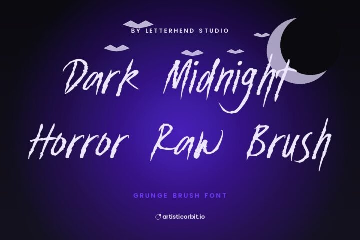 Dark Midnight Horror Raw Brush font preview