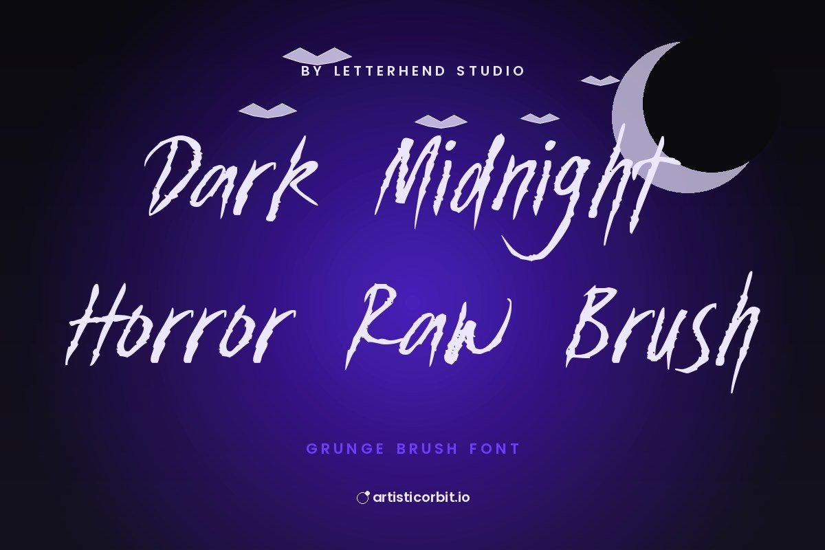 Dark Midnight Horror Raw Brush font preview