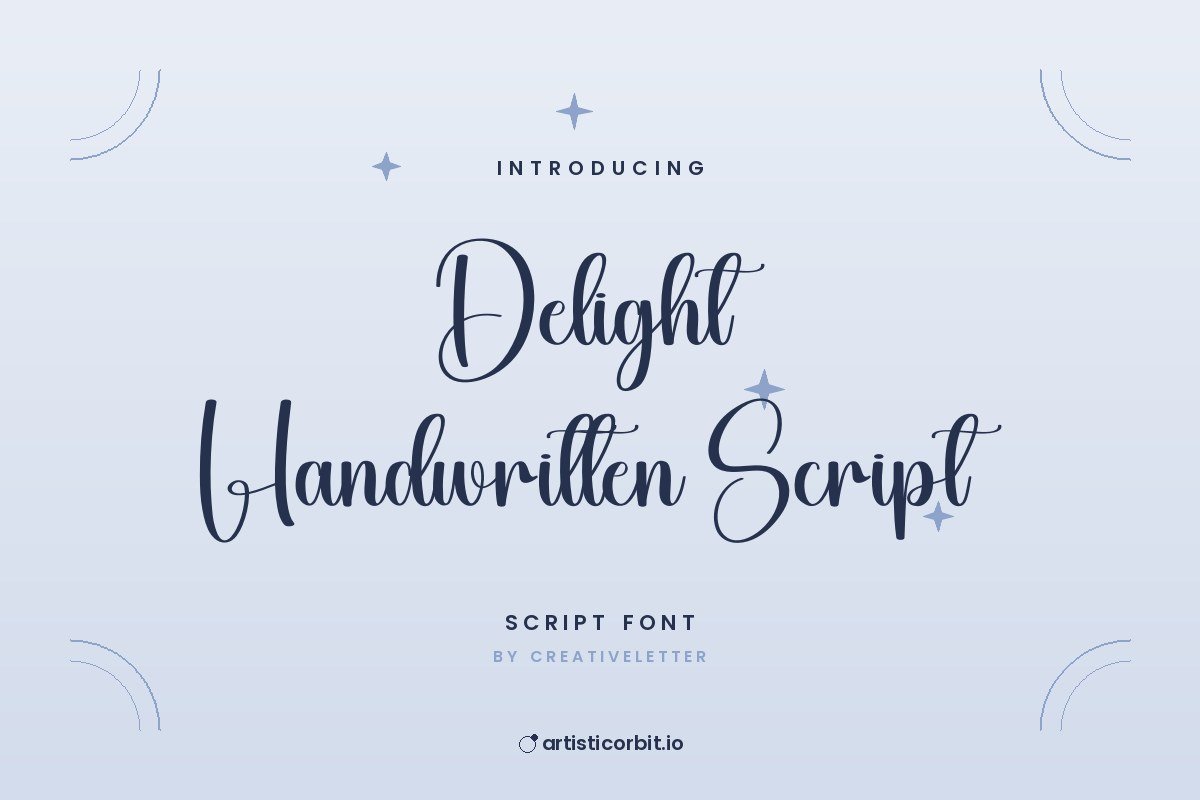 Delight Handwritten Script font preview