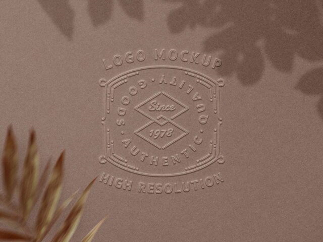 Embossed Logo Mockup PSD