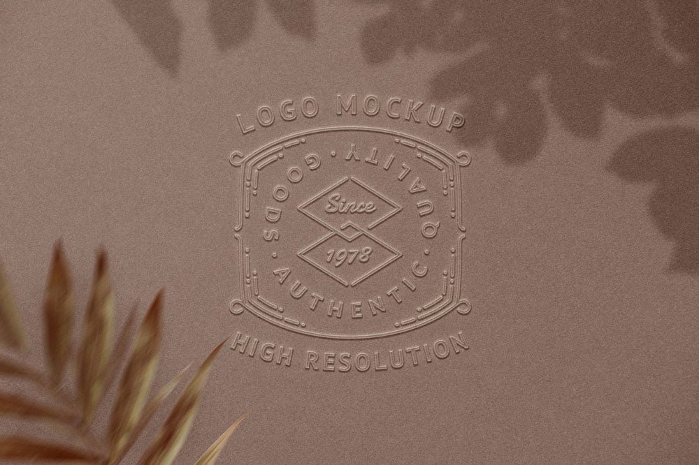 Embossed Logo Mockup PSD