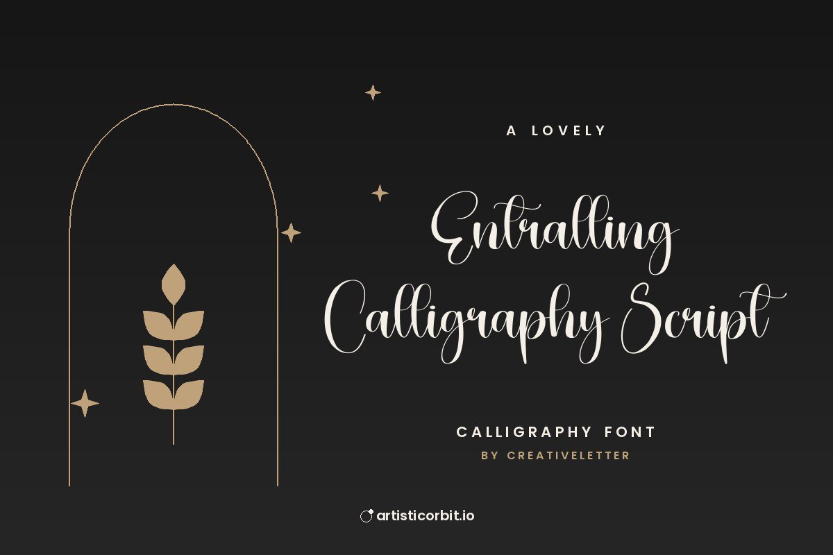 Entralling Calligraphy Script font preview