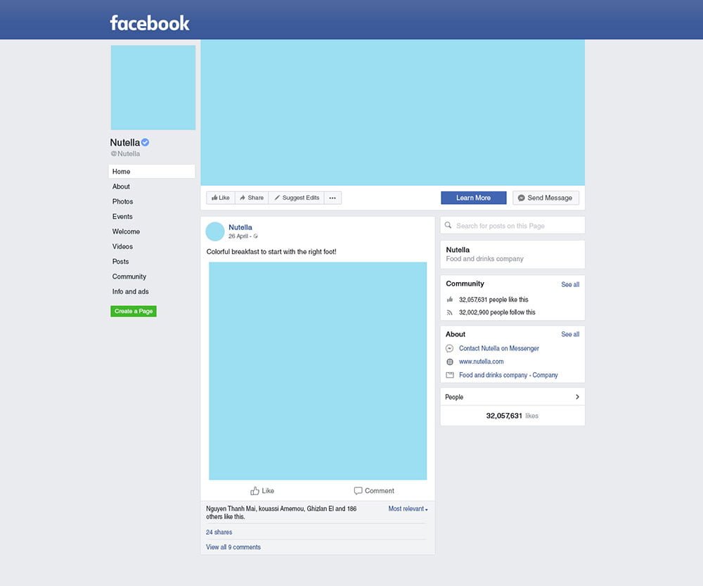 Facebook Business Page Mockup