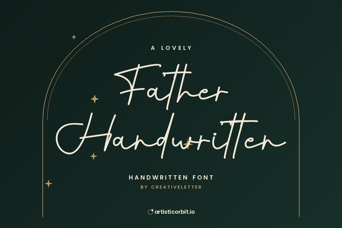 Father Handwritten font preview