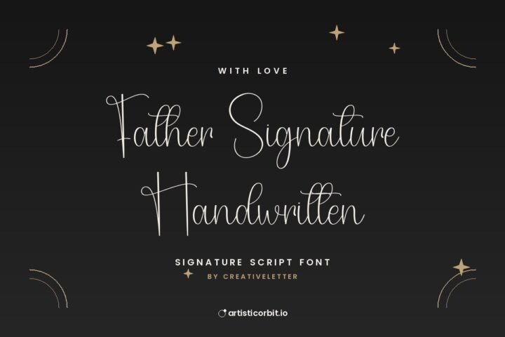 Father Signature Handwritten font preview