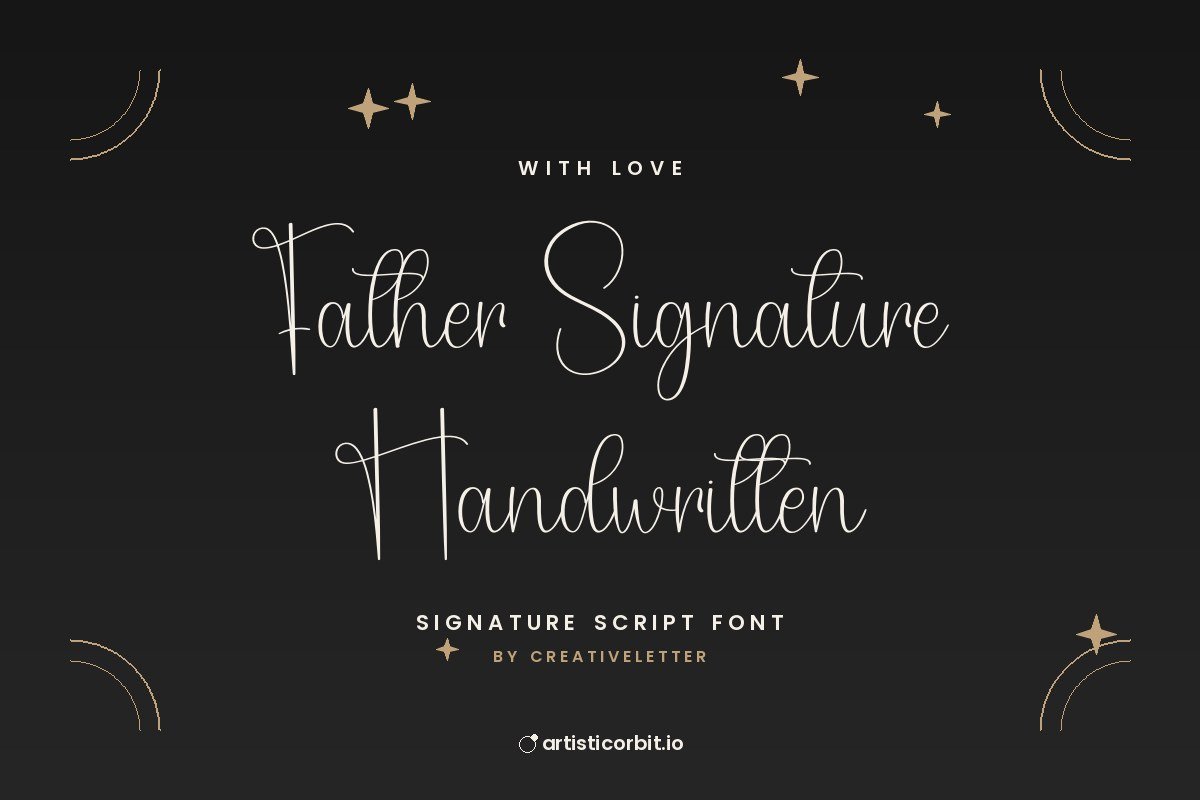 Father Signature Handwritten font preview