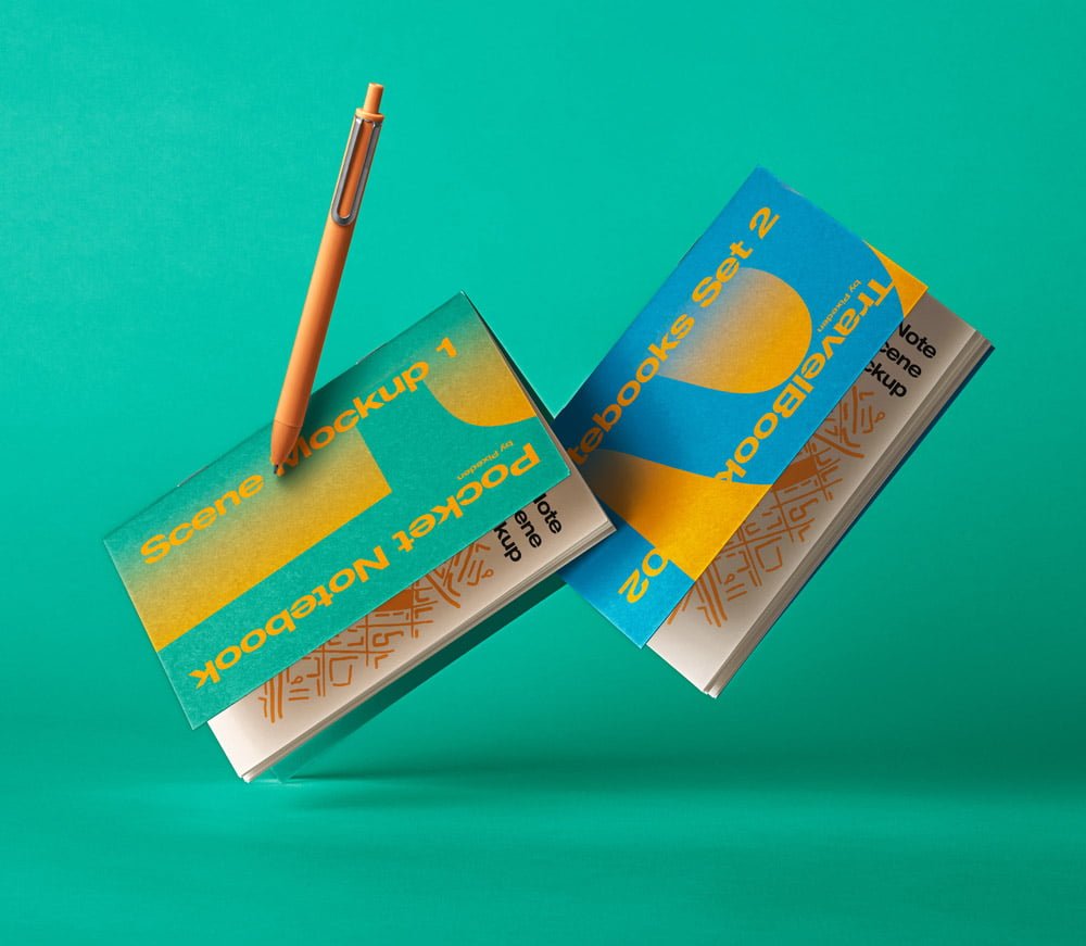 Floating Notebook Mockup